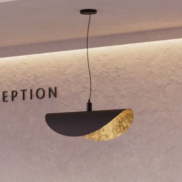 Eglo - Κρεμαστό φωτιστικό οροφής 1xE27/40W/230V 80 cm μαύρο/χρυσό