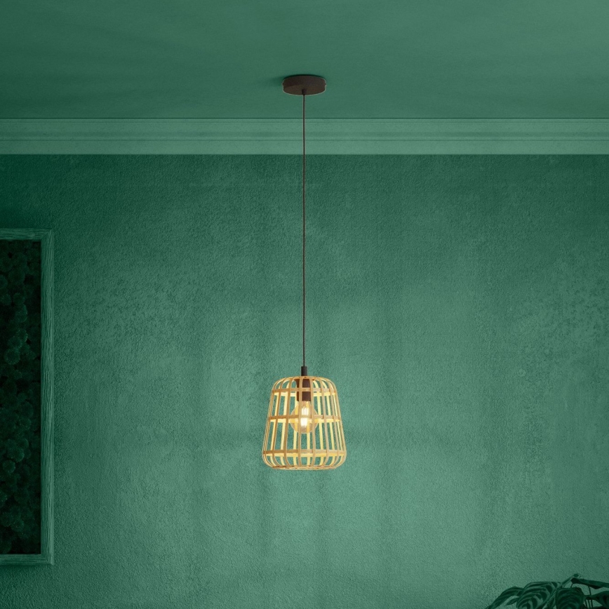 Eglo - Κρεμαστό φωτιστικό οροφής 1xE27/40W/230V διάμετρος 24 cm μπαμπού
