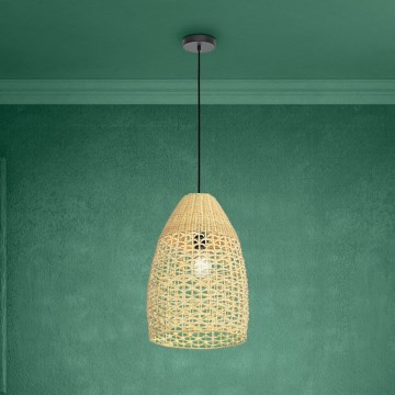 Eglo - Κρεμαστό φωτιστικό οροφής 1xE27/40W/230V διάμετρος 35 cm μπαμπού