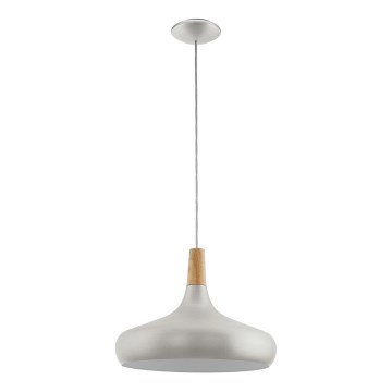 Eglo - Κρεμαστό φωτιστικό οροφής 1xE27/40W/230V διάμετρος 40 cm ασημί - FSC πιστοποιημένο