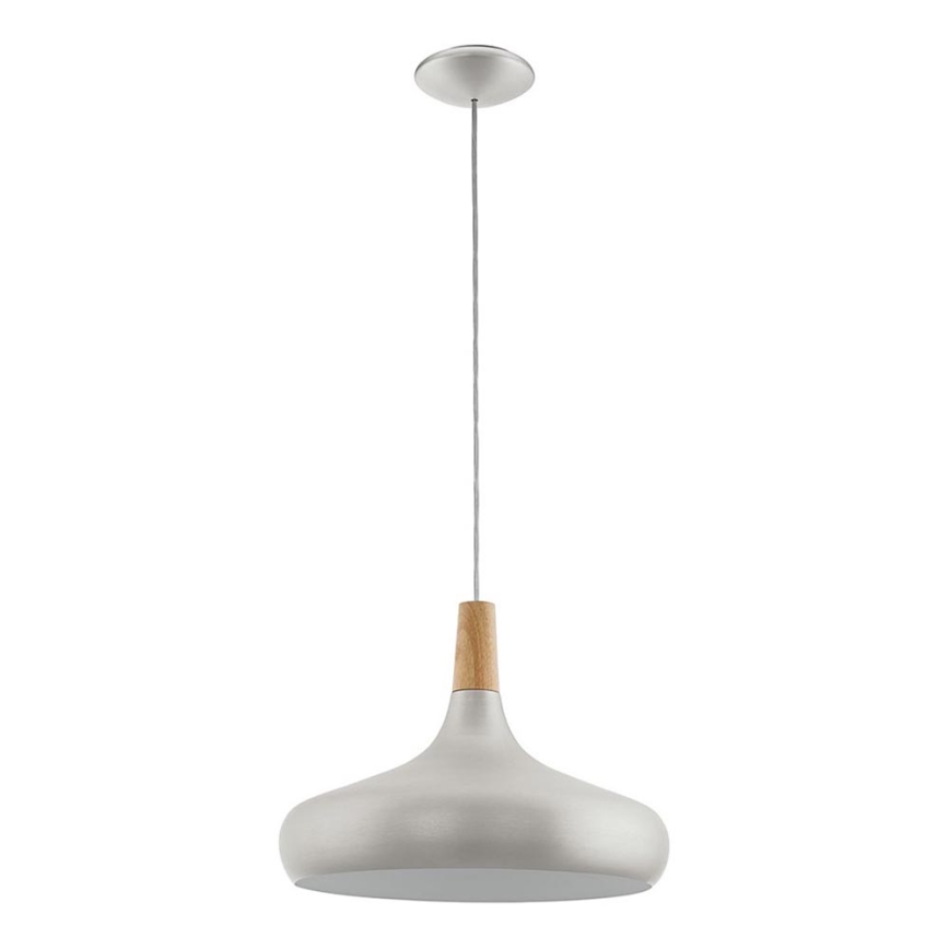 Eglo - Κρεμαστό φωτιστικό οροφής 1xE27/40W/230V διάμετρος 40 cm ασημί - FSC πιστοποιημένο