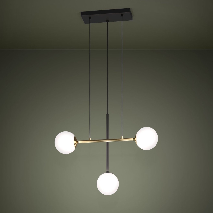 Eglo - Κρεμαστό φωτιστικό οροφής 3xE14/40W/230V χρυσό/μαύρο