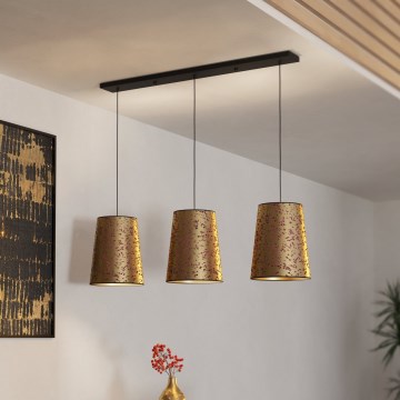 Eglo - Κρεμαστό φωτιστικό οροφής 3xE27/25W/230V χρυσό/ροζ
