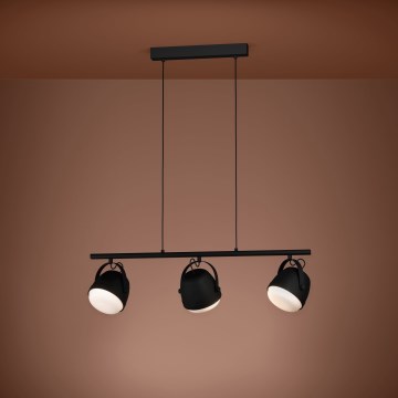 Eglo - Κρεμαστό φωτιστικό οροφής 3xE27/28W/230V μαύρο