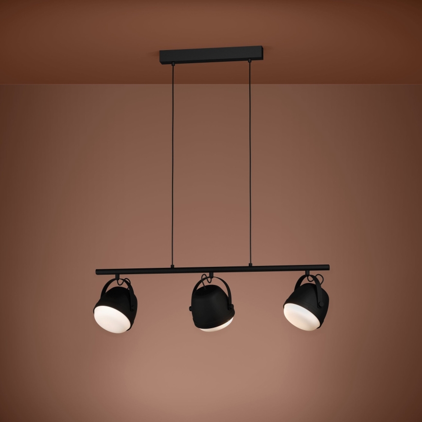 Eglo - Κρεμαστό φωτιστικό οροφής 3xE27/28W/230V μαύρο