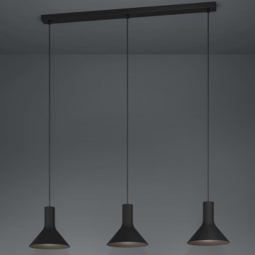 Eglo - Κρεμαστό φωτιστικό οροφής 3xE27/28W/230V μαύρο