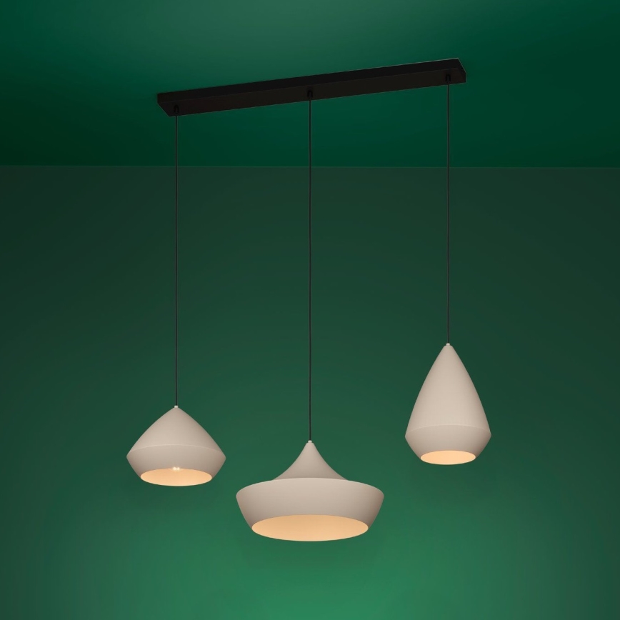 Eglo - Κρεμαστό φωτιστικό οροφής 3xE27/28W/230V μπεζ