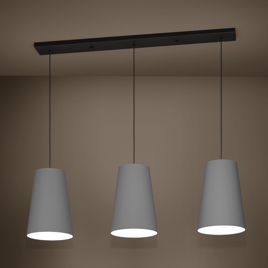 Eglo - Κρεμαστό φωτιστικό οροφής 3xE27/40W/230V γκρι