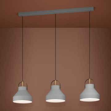 Eglo - Κρεμαστό φωτιστικό οροφής 3xE27/40W/230V γκρι