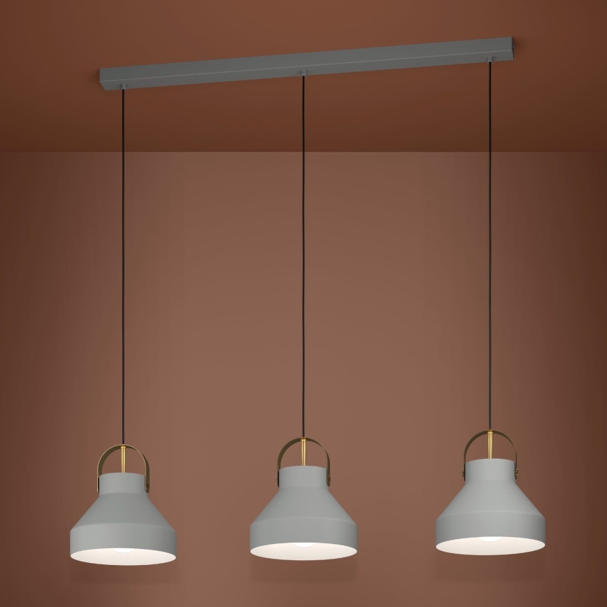 Eglo - Κρεμαστό φωτιστικό οροφής 3xE27/40W/230V γκρι