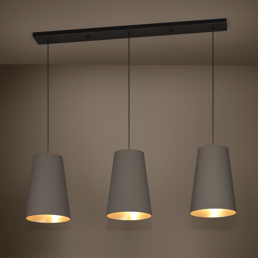 Eglo - Κρεμαστό φωτιστικό οροφής 3xE27/40W/230V καφέ