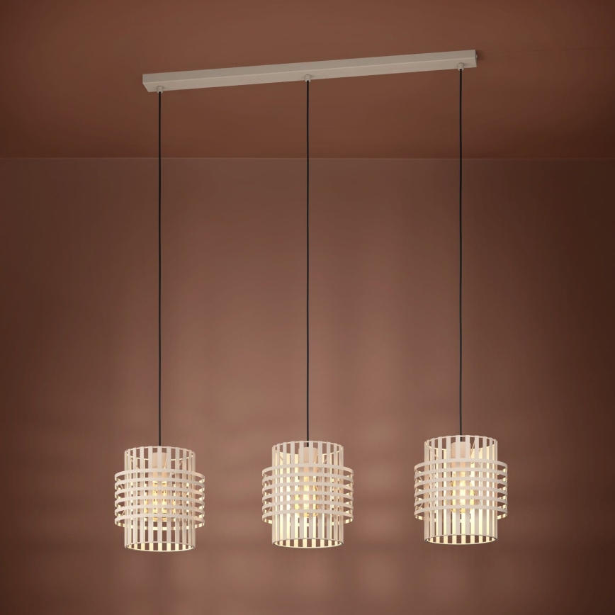Eglo - Κρεμαστό φωτιστικό οροφής 3xE27/40W/230V κρεμ