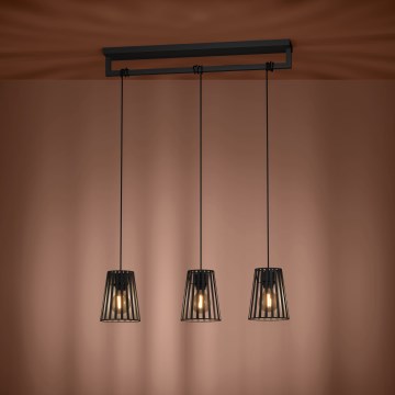 Eglo - Κρεμαστό φωτιστικό οροφής 3xE27/40W/230V μαύρο