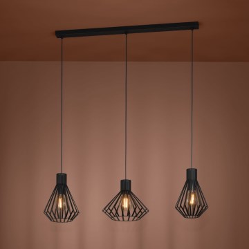 Eglo - Κρεμαστό φωτιστικό οροφής 3xE27/40W/230V μαύρο
