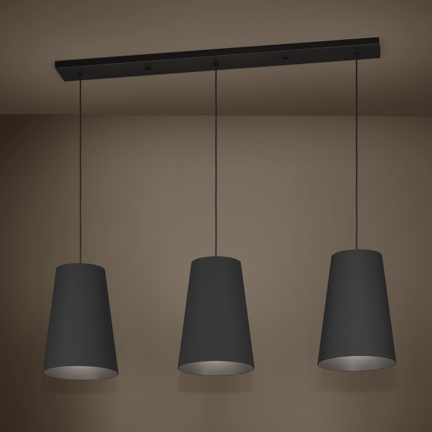 Eglo - Κρεμαστό φωτιστικό οροφής 3xE27/40W/230V μαύρο