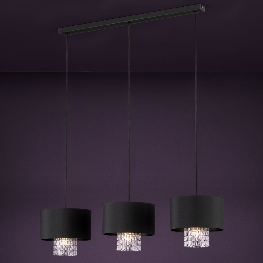 Eglo - Κρεμαστό φωτιστικό οροφής 3xE27/40W/230V μαύρο