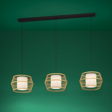 Eglo - Κρεμαστό φωτιστικό οροφής 3xE27/40W/230V μπαμπού