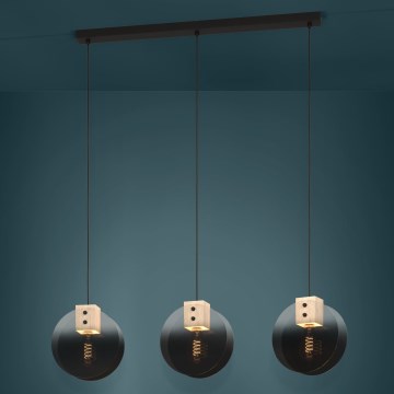 Eglo - Κρεμαστό φωτιστικό οροφής 3xE27/40W/230V φιμέ