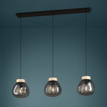 Eglo - Κρεμαστό φωτιστικό οροφής 3xE27/40W/230V φιμέ