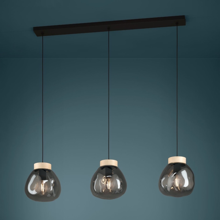 Eglo - Κρεμαστό φωτιστικό οροφής 3xE27/40W/230V φιμέ