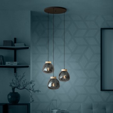 Eglo - Κρεμαστό φωτιστικό οροφής 3xE27/40W/230V φιμέ