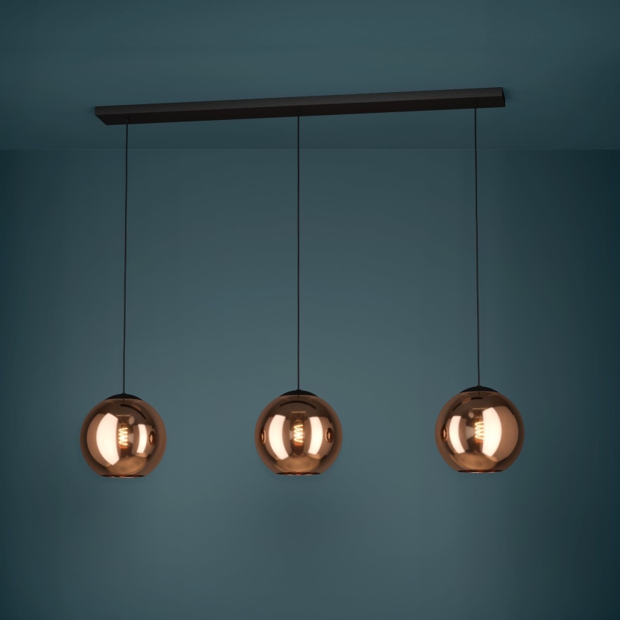 Eglo - Κρεμαστό φωτιστικό οροφής 3xE27/40W/230V χαλκός