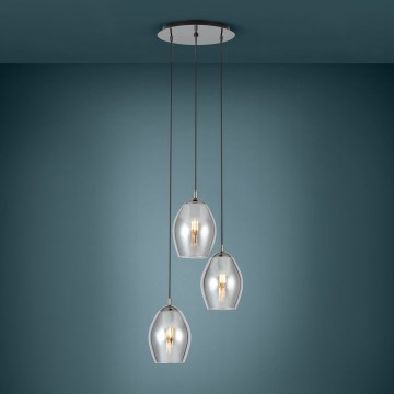Eglo - Κρεμαστό φωτιστικό οροφής 3xE27/60W/230V φιμέ