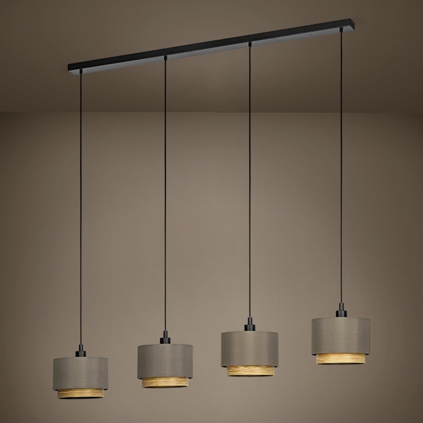 Eglo - Κρεμαστό φωτιστικό οροφής 4xE27/40W/230V καφέ