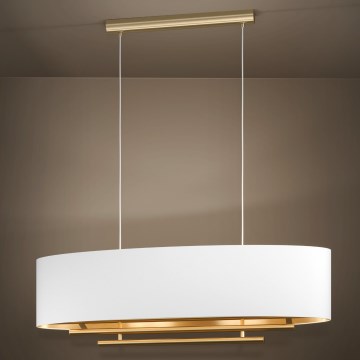Eglo - Κρεμαστό φωτιστικό οροφής 4xE27/40W/230V λευκό/χρυσό
