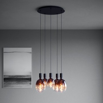 Eglo - Κρεμαστό φωτιστικό οροφής 5xE27/40W/230V μαύρο