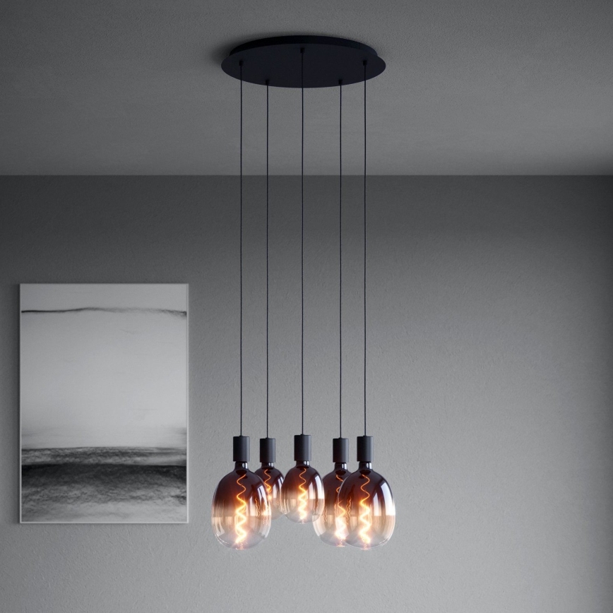 Eglo - Κρεμαστό φωτιστικό οροφής 5xE27/40W/230V μαύρο