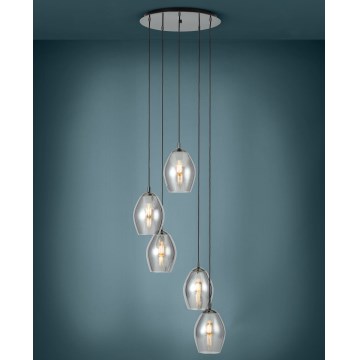 Eglo - Κρεμαστό φωτιστικό οροφής 5xE27/60W/230V φιμέ