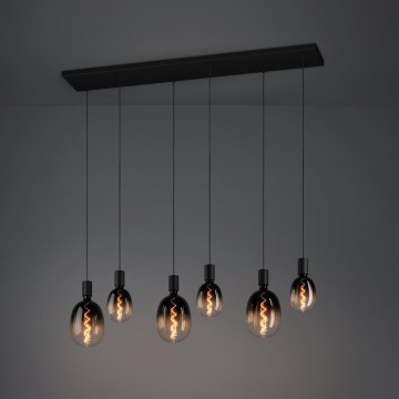Eglo - Κρεμαστό φωτιστικό οροφής 6xE27/40W/230V μαύρο