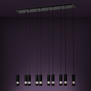 Eglo -  Κρεμαστό φωτιστικό οροφής LED 10xGU10/4,6W/230V μαύρο