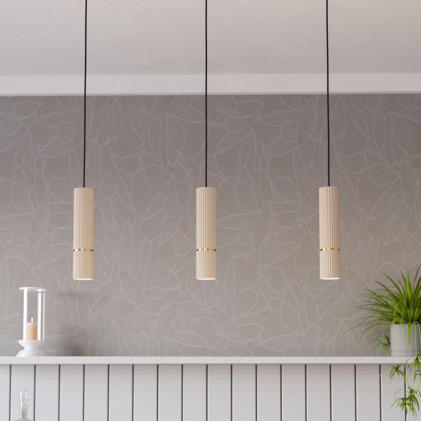Eglo -  Κρεμαστό φωτιστικό οροφής LED 3xGU10/5W/230V 3000K μπεζ