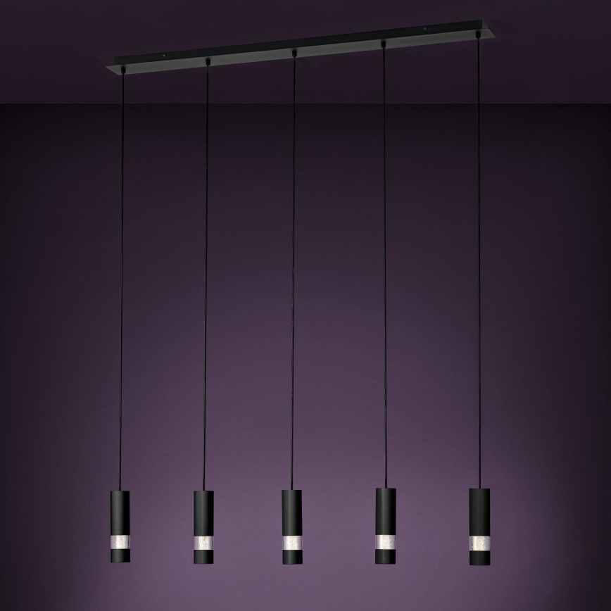 Eglo -  Κρεμαστό φωτιστικό οροφής LED 5xGU10/4,6W/230V μαύρο