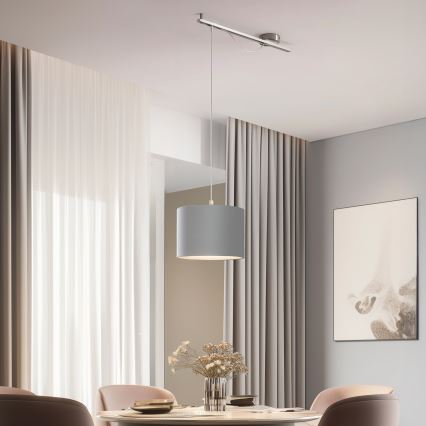 Eglo -  Κρεμαστό φωτιστικό οροφής LED CALCENA 1xE27/60W/230V χρώμιο/γκρι