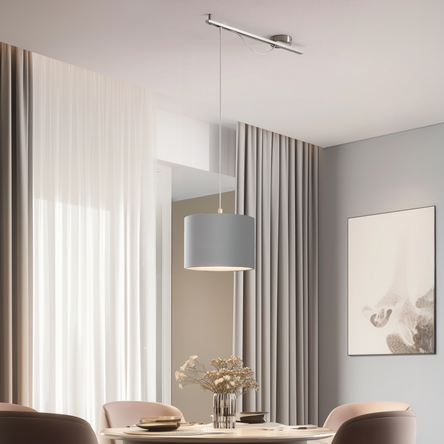 Eglo -  Κρεμαστό φωτιστικό οροφής LED CALCENA 1xE27/60W/230V χρώμιο/γκρι