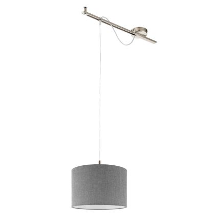Eglo -  Κρεμαστό φωτιστικό οροφής LED CALCENA 1xE27/60W/230V χρώμιο/γκρι