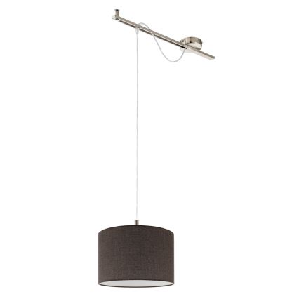 Eglo -  Κρεμαστό φωτιστικό οροφής LED CALCENA 1xE27/60W/230V χρώμιο/καφέ