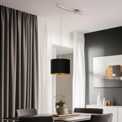 Eglo -  Κρεμαστό φωτιστικό οροφής LED CALCENA 1xE27/60W/230V χρώμιο/μαύρο