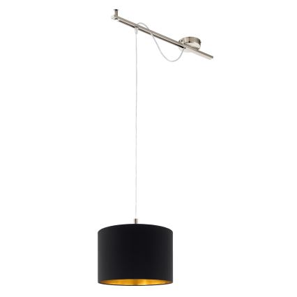 Eglo -  Κρεμαστό φωτιστικό οροφής LED CALCENA 1xE27/60W/230V χρώμιο/μαύρο