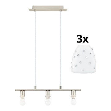 Eglo -  Κρεμαστό φωτιστικό οροφής LED MY CHOICE 3xE14/4W/230V ματ χρώμιο/λευκό