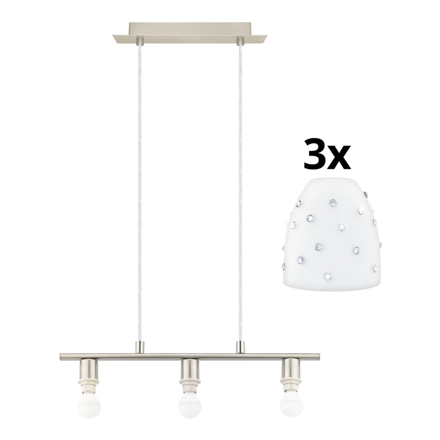 Eglo -  Κρεμαστό φωτιστικό οροφής LED MY CHOICE 3xE14/4W/230V ματ χρώμιο/λευκό