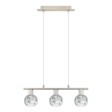 Eglo -  Κρεμαστό φωτιστικό οροφής LED MY CHOICE 3xE14/4W/230V ματ χρώμιο/λευκό/μαύρο