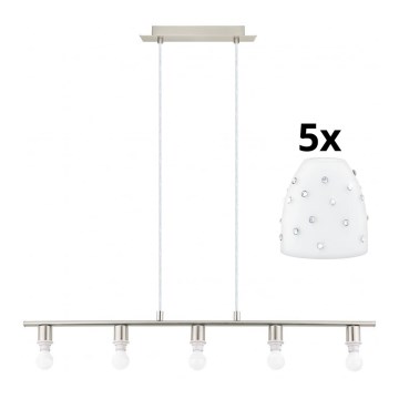 Eglo -  Κρεμαστό φωτιστικό οροφής LED MY CHOICE 5xE14/4W/230V ματ χρώμιο/λευκό