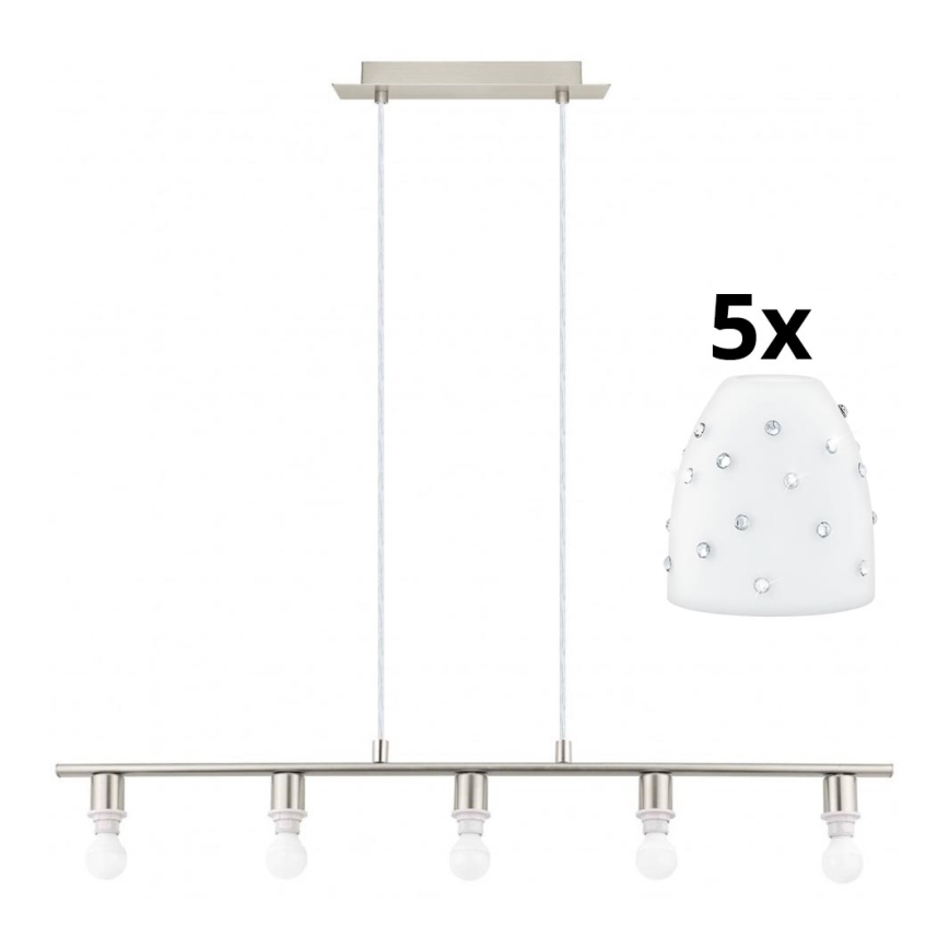 Eglo -  Κρεμαστό φωτιστικό οροφής LED MY CHOICE 5xE14/4W/230V ματ χρώμιο/λευκό