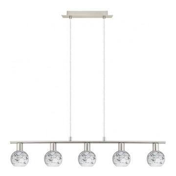 Eglo -  Κρεμαστό φωτιστικό οροφής LED MY CHOICE 5xE14/4W/230V ματ χρώμιο/λευκό/μαύρο