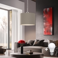 Eglo -  Κρεμαστό φωτιστικό οροφής LED TUNJA 1xE27/60W/230V taupe