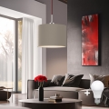 Eglo -  Κρεμαστό φωτιστικό οροφής LED TUNJA 1xE27/60W/230V taupe